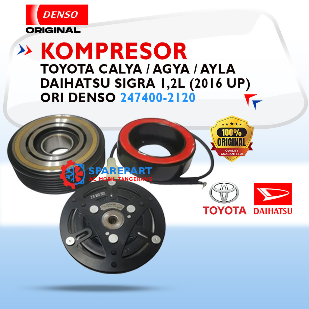 Magnet Clutch Toyota Calya / Agya / Ayla / Daihatsu Sigra 1,2L (2016 Up) Original Denso XI247400-2120