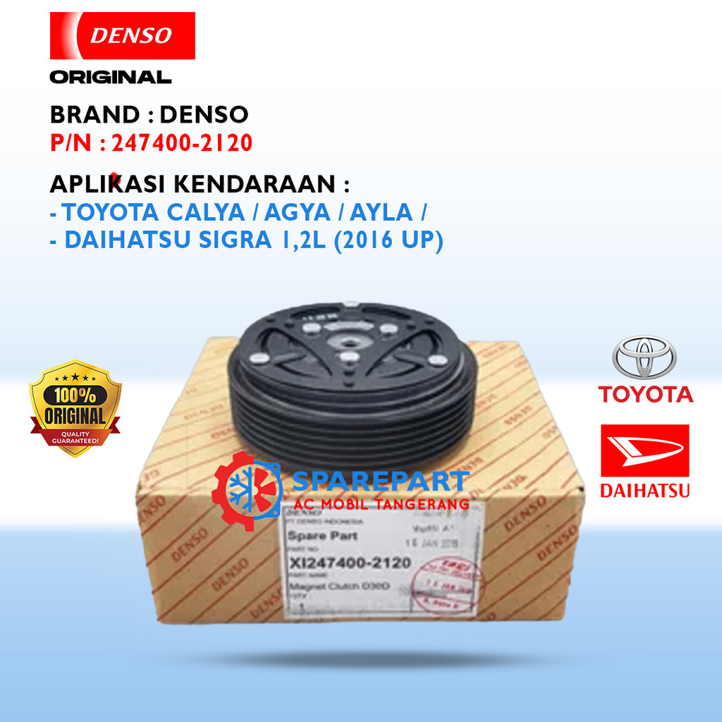 Magnet Clutch Toyota Calya / Agya / Ayla / Daihatsu Sigra 1,2L (2016 Up) Original Denso XI247400-2120
