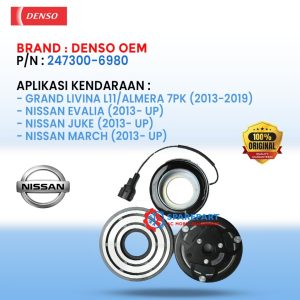 Magnet Clutch Nissan March Evalia Grand Livina L11 JUKE 7PK (2013-2019) 247300-6980 – Denso OEM