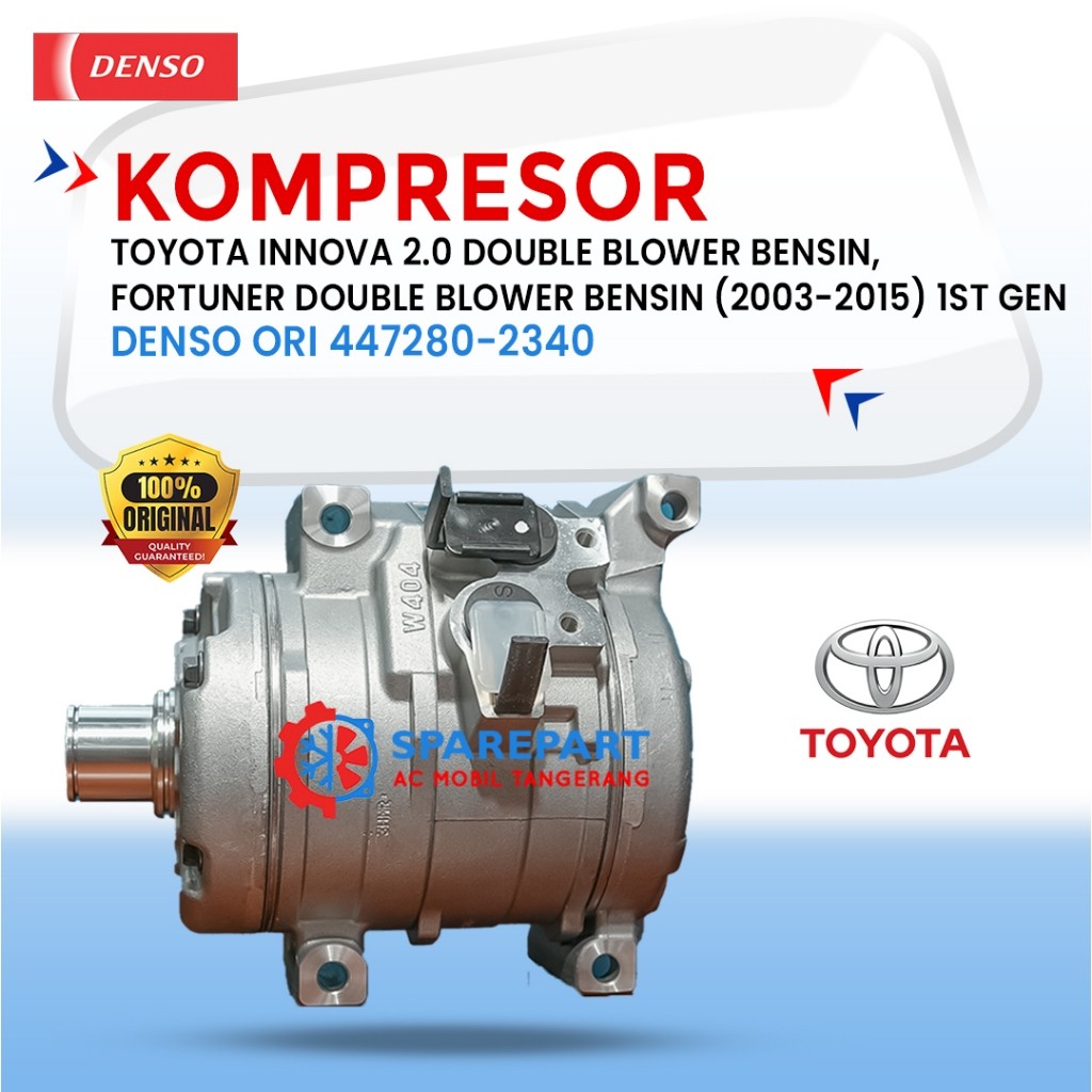 KOMPRESOR AC MOBIL TOYOTA KIJANG INNOVA DOUBLE BENSIN 2003-2015 ORIGINAL DENSO 447280-2340
