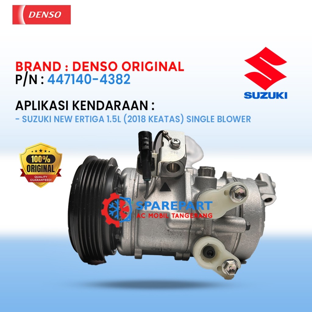 Kompresor AC – WClutch SUZUKI New Ertiga 1.5L (2018~) Single Blower WClutch 447140-4382- Original Denso