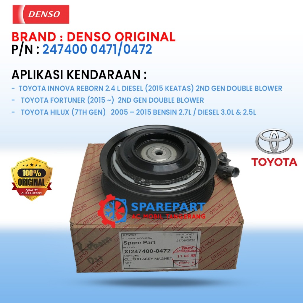 Magnet Clutch Innova Reborn Hilux Fortuner VRZ BENSIN DIESEL ORI DENSO 247400 0471 – Denso Original