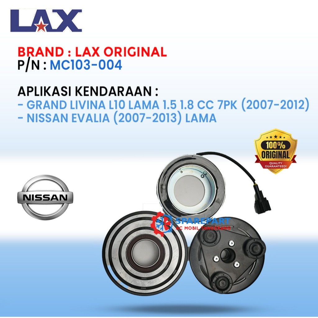 Magnet Clutch Nissan Evalia Grand Livina L10 Lama 1.5 1.8 CC 7PK (2007-2012) MC103-004 – Original LAX