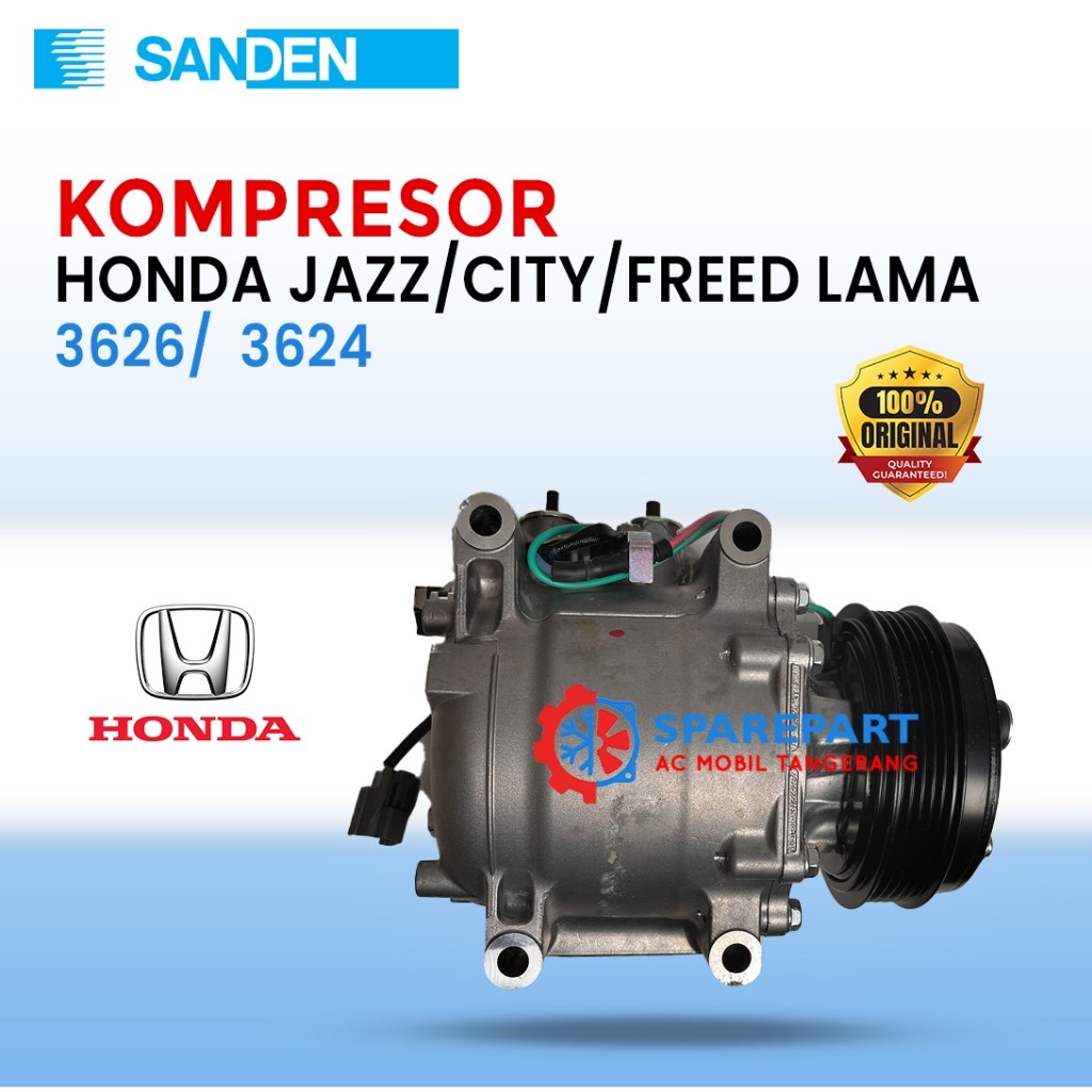 Kompresor AC MOBIL Honda Jazz/City/FREED Japan 3626/ 3624 – Sanden ORIGINAL