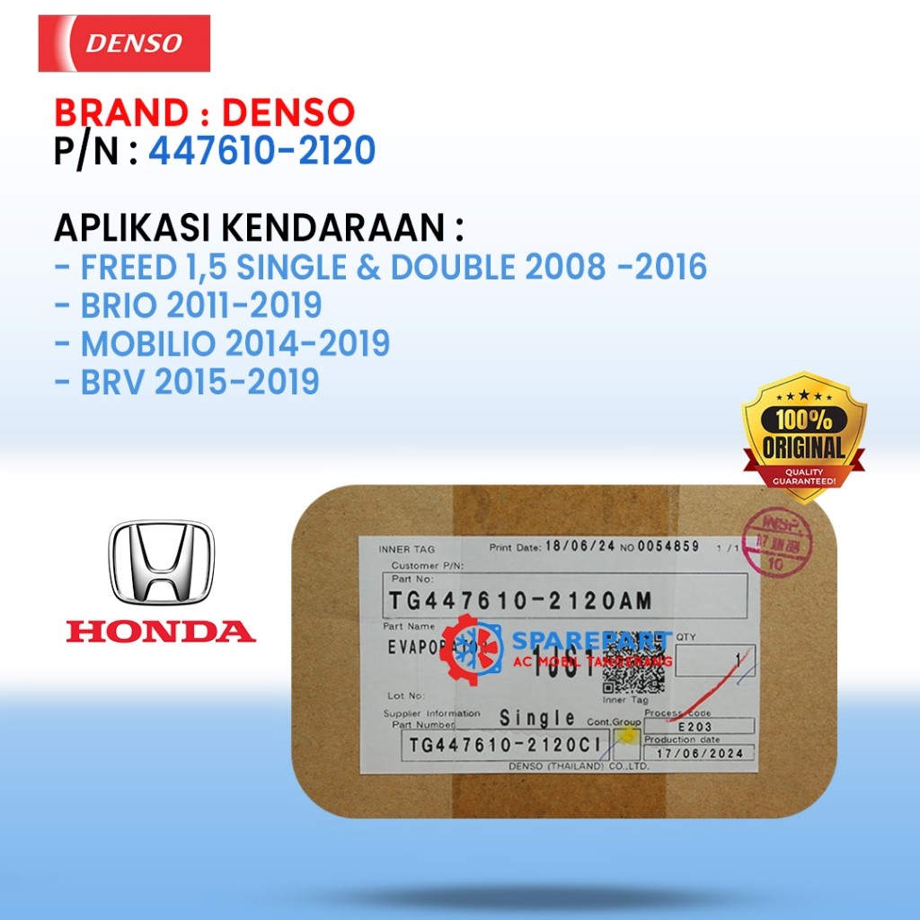 EVAPORATOR HONDA BRIO MOBILIO BRV FREED DENSO ORIGINAL 447610 2120