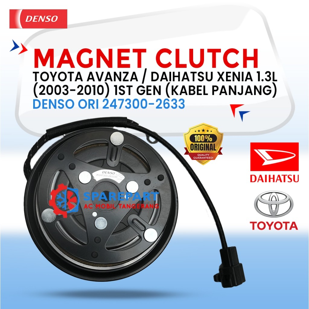 Magnet Clutch Toyota Avanza / Daihatsu Xenia 1.3L (2003-2010) 1st Gen (Kabel Panjang) Denso ORI 247300-2633