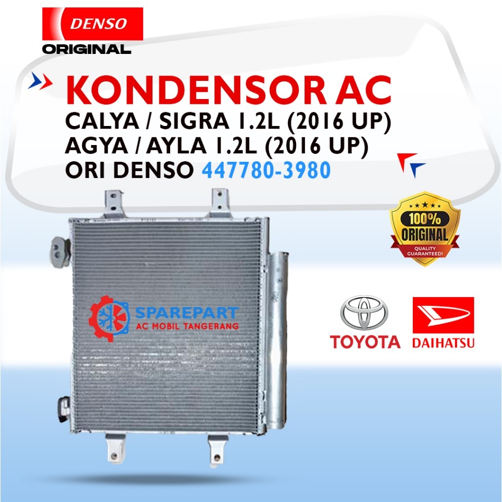 Kondensor/Condensor Calya Sigra Agya Ayla 1.2L (2016-UP) Original Denso 447780-3980