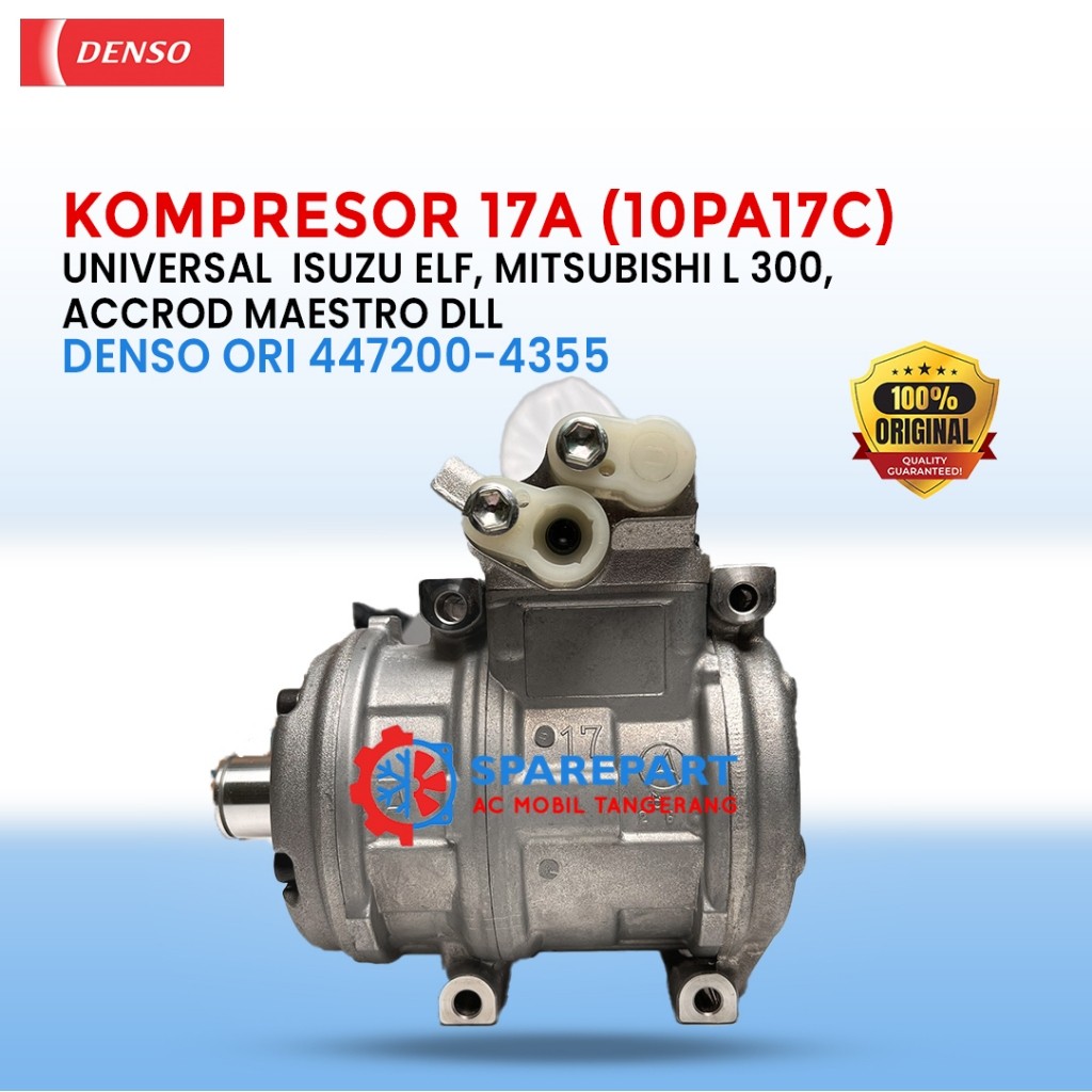 Kompresor 17A (10PA17C) Universal ~ Isuzu Elf, Mitsubishi L 300, Accrod Maestro dll 447200-4355 – Original Denso