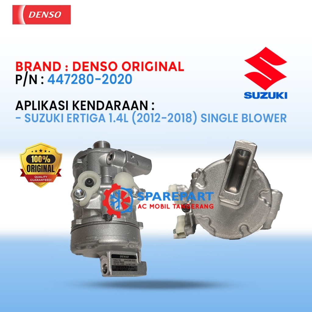 Kompresor AC Suzuki Ertiga 1.4L, Single Blower (2012-2018) 447280-2020 – Original Denso