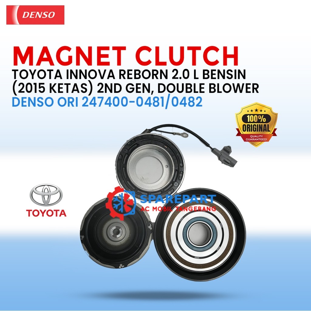 Magnet Clutch Toyota Innova Reborn 2.0 L Bensin (2015 ~) 2nd Gen, Double Blower 247400-0481/0482 – Denso Original