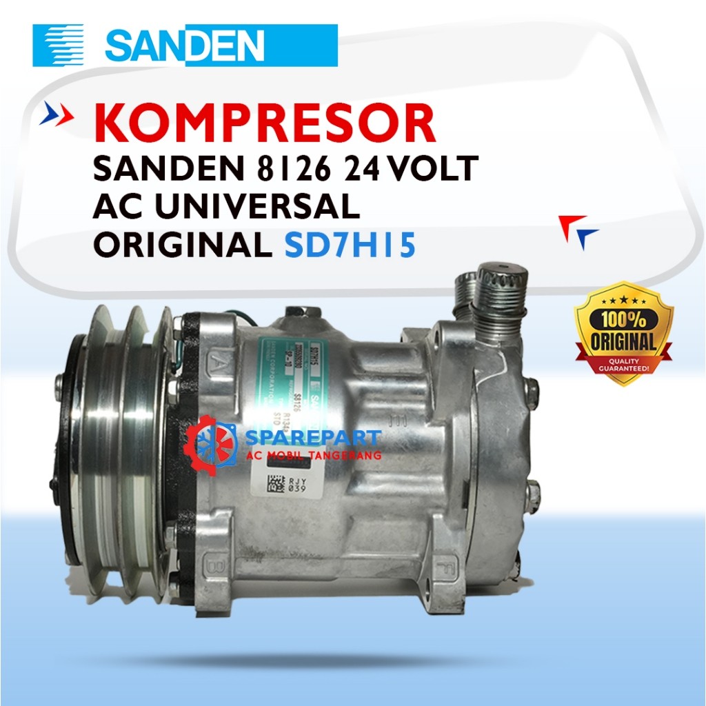 Kompresor AC Sanden 8126 24 Volt AC Universal Original SD7H15