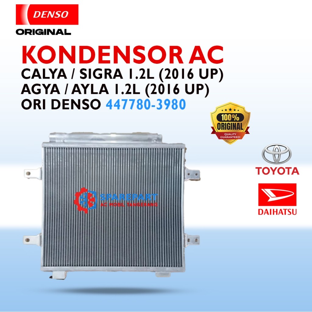Kondensor/Condensor Calya Sigra Agya Ayla 1.2L (2016-UP) Original Denso 447780-3980