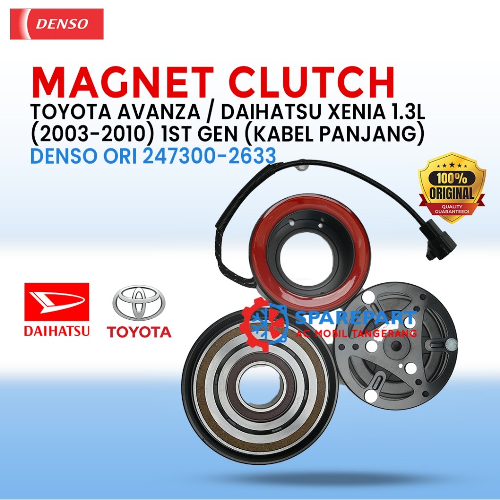 Magnet Clutch Toyota Avanza / Daihatsu Xenia 1.3L (2003-2010) 1st Gen (Kabel Panjang) Denso ORI 247300-2633