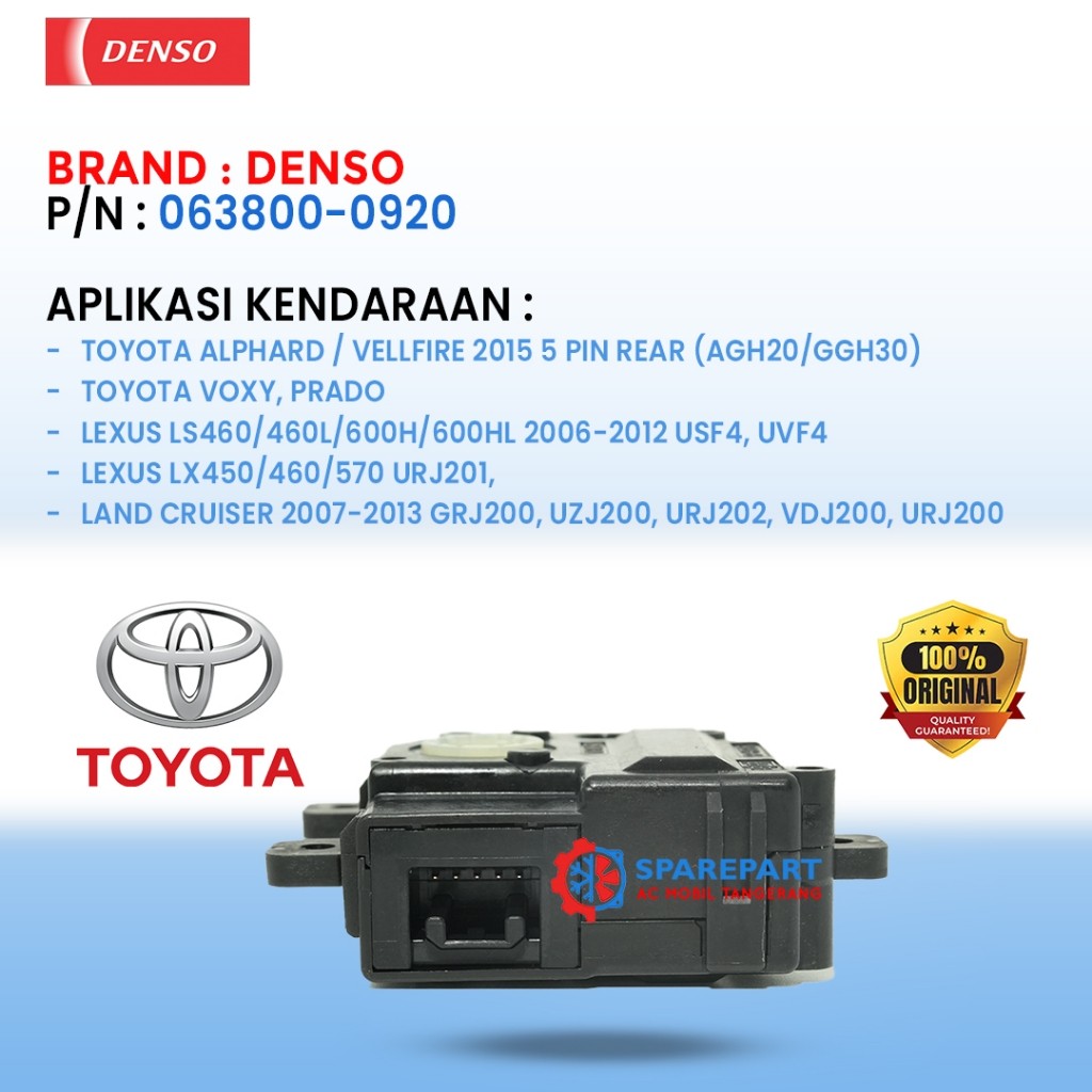 SERVO MOTOR BELAKANG DALAM TOYOTA ALPHARD VELLFIRE LEXUS VOXY PRADO DENSO ASLI 063800-0920