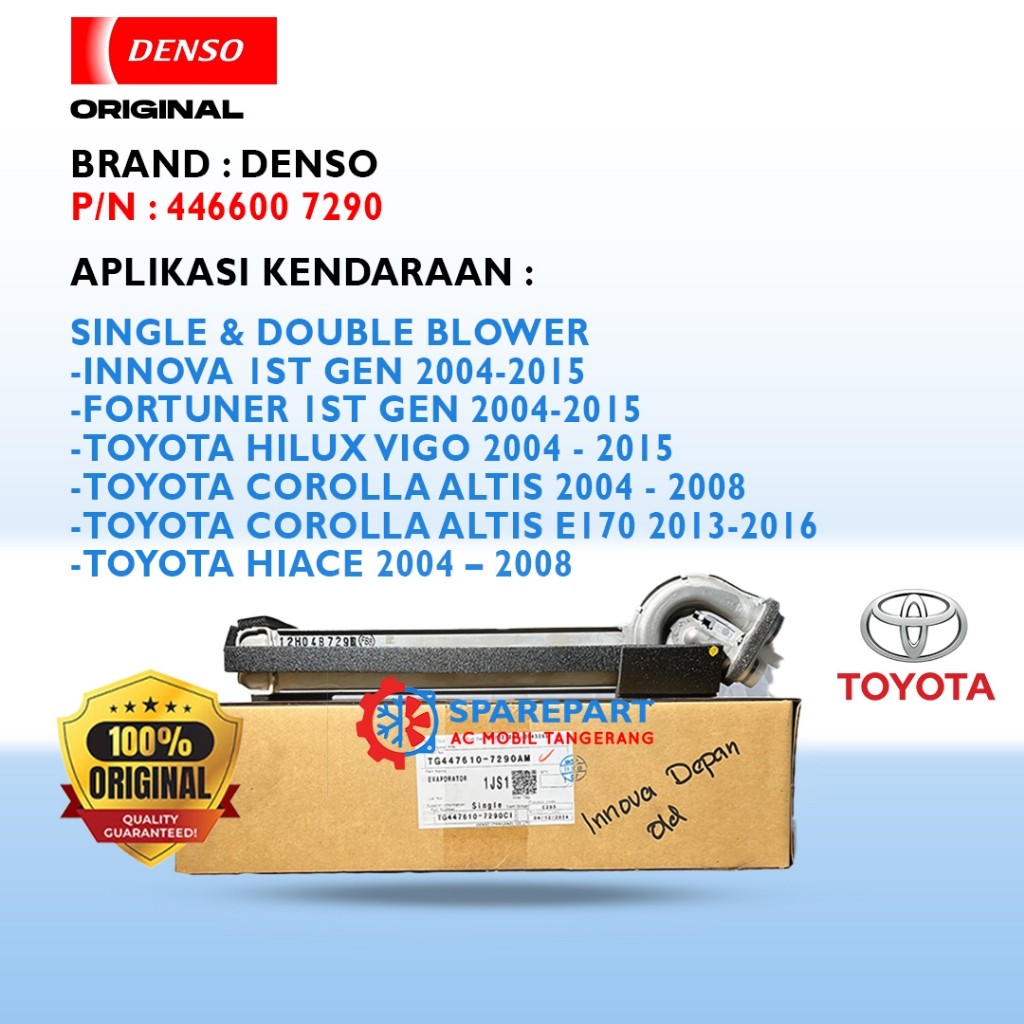EVAPORATOR DEPAN INNOVA FORTUNER 1st gen 2004-2015 Original Denso TG446600-7290