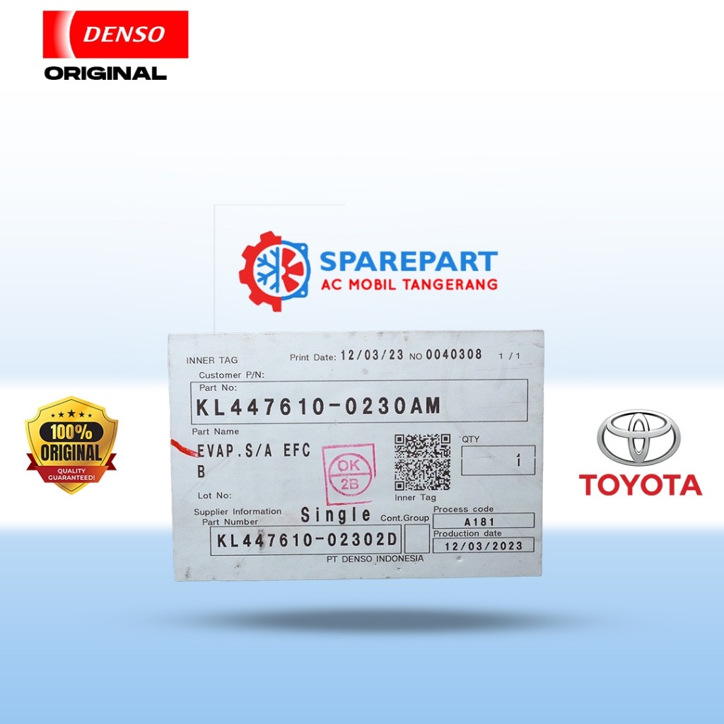 EVAPORATOR AC MOBIL TOYOTA ETIOS ORIGINAL DENSO 447610-0230