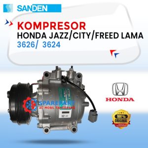 Kompresor AC MOBIL Honda Jazz/City/FREED Japan 3626/ 3624 – Sanden ORIGINAL
