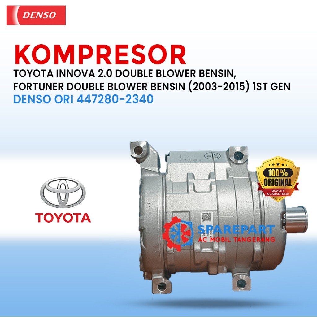 KOMPRESOR AC MOBIL TOYOTA KIJANG INNOVA DOUBLE BENSIN 2003-2015 ORIGINAL DENSO 447280-2340