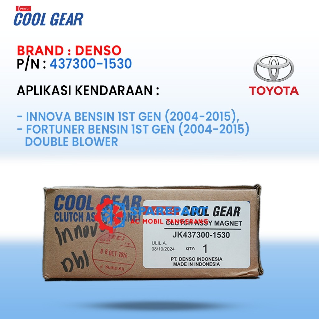 Magnet Clutch Innova Fortuner (2004-2015) 1st Gen Original Denso Cool Gear JK437300-1530