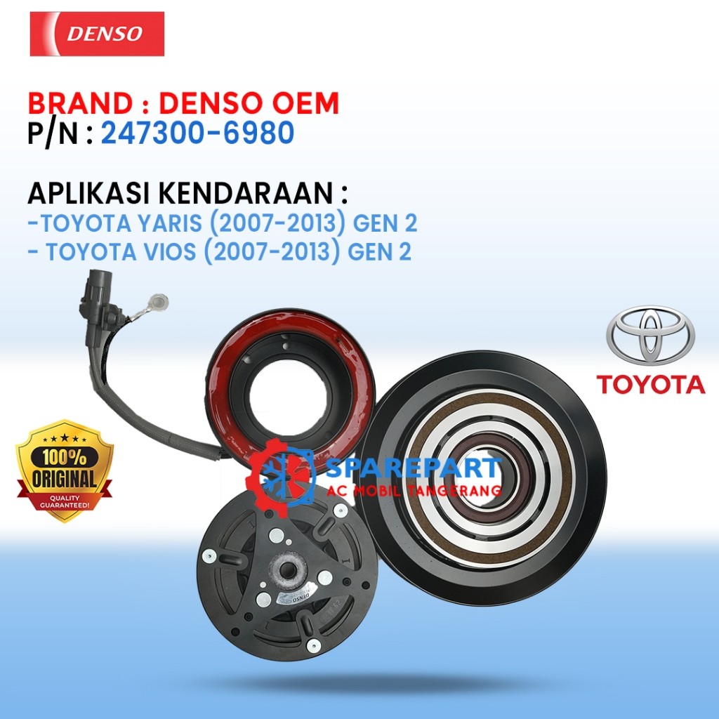 Magnet Clutch Toyota Toyota Yaris gen 2 (2007-2013), Vios (2006-2013) model lama 247300-6960 – Denso original