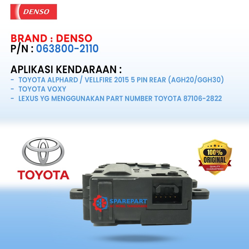 SERVO MOTOR BELAKANG TOYOTA ALPHARD VELLFIRE LEXUS VOXY PRADO DENSO ASLI 063800-2110