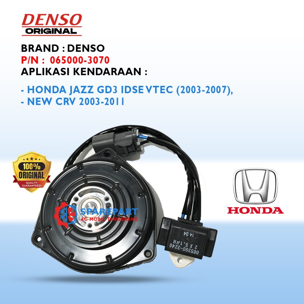 Motor Fan Honda Jazz GD3 IDSE VTEC (2003-2007) Ori Denso 065000-3070
