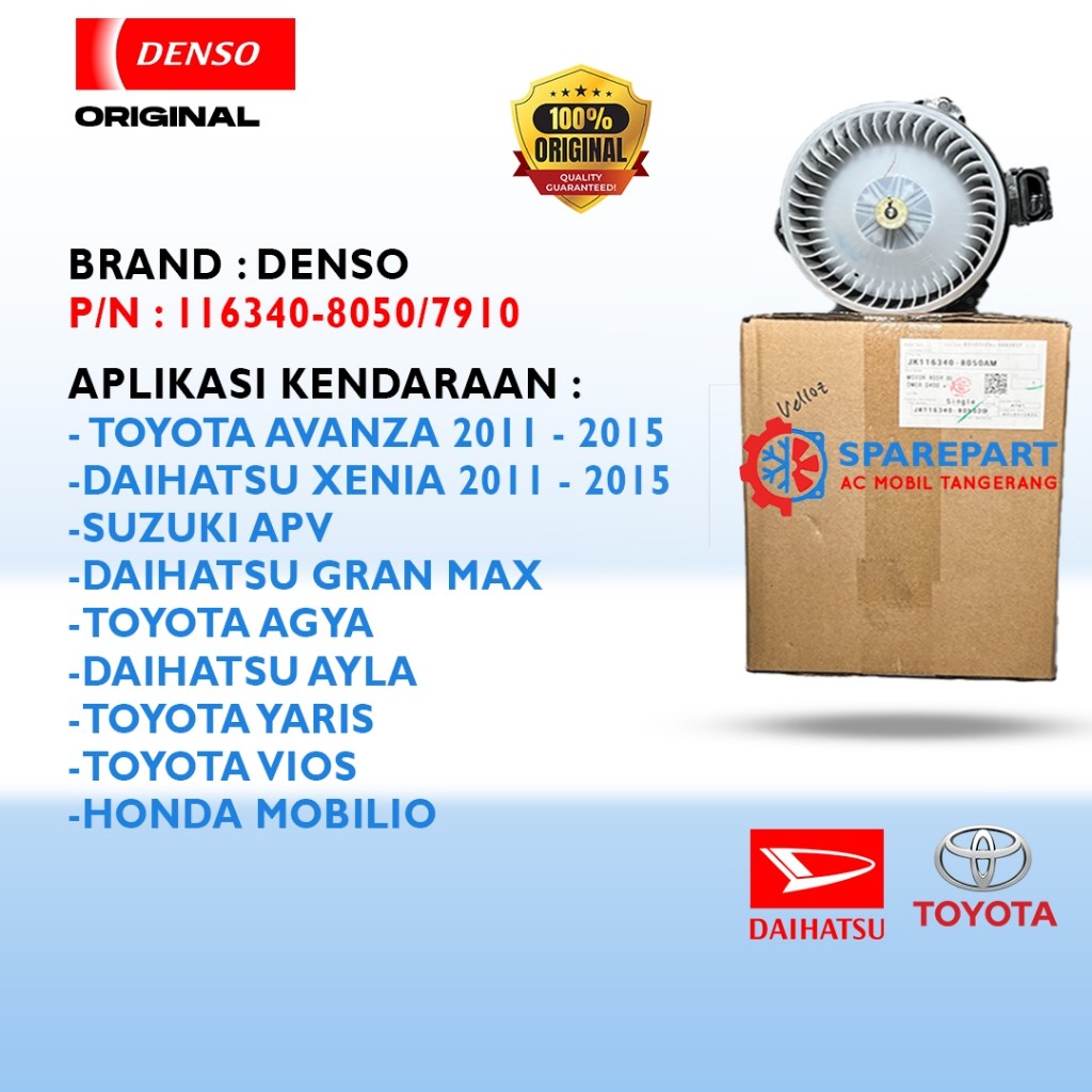 Motor Blower + Resistor Toyota Avanza Camry New 2008 / Altis 2015 / Nav 1 2015 / Alphard 2009 Ori Denso 116340 7910/8050