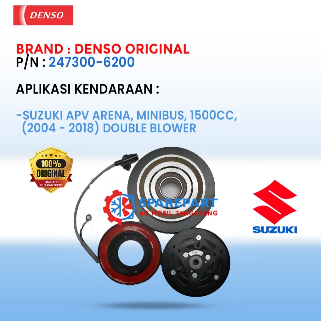 Magnet Clutch Suzuki APV Arena, Minibus, 1500cc, (2004 – 2018) Double Blower 247300-6200 – Original Denso