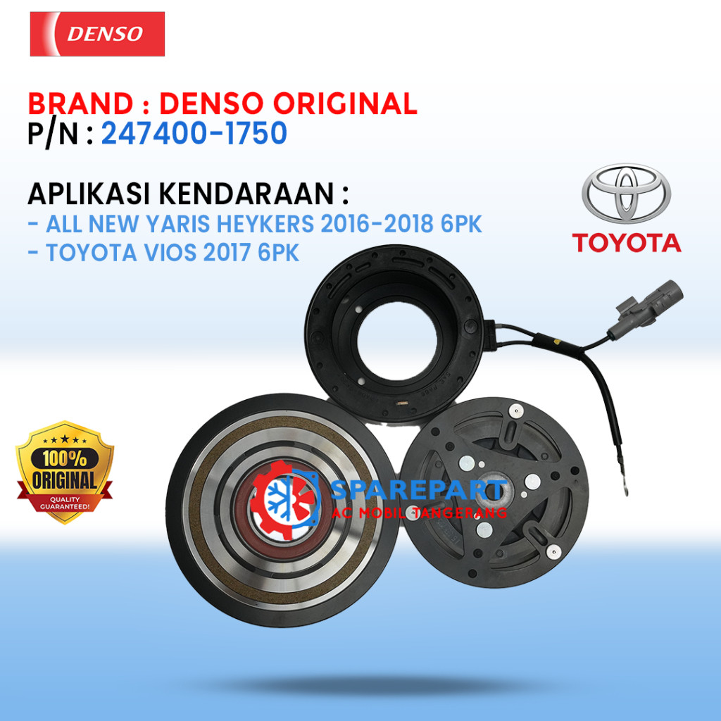 Magnet Clutch All New Yaris Heykers 2016-2018 VIOS 2017 6pk 247400-1750 – Denso Original