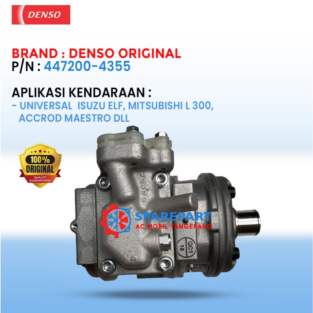 Kompresor 17A (10PA17C) Universal ~ Isuzu Elf, Mitsubishi L 300, Accrod Maestro dll 447200-4355 – Original Denso