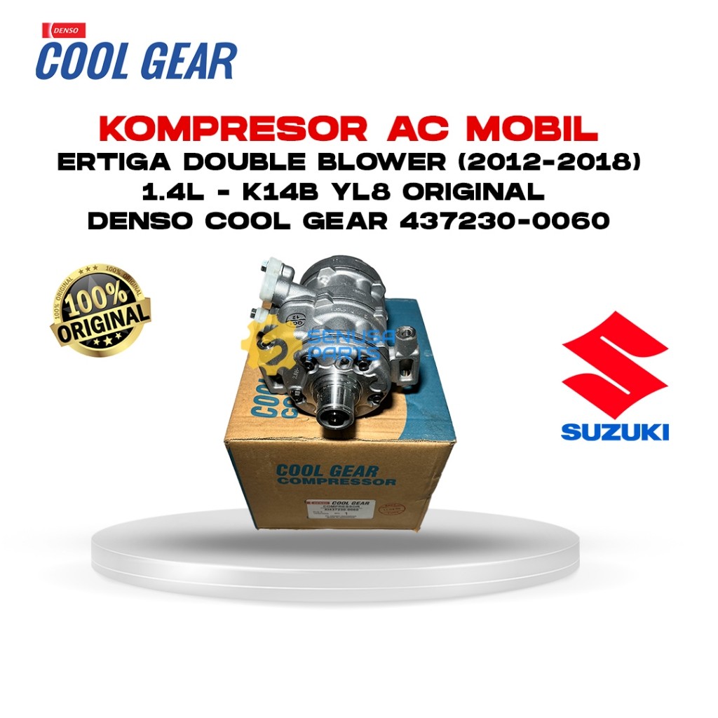 Kompresor AC Ertiga Double Blower (2012-2018) 1.4L – K14B YL8 Original Denso Cool Gear 437230-0060