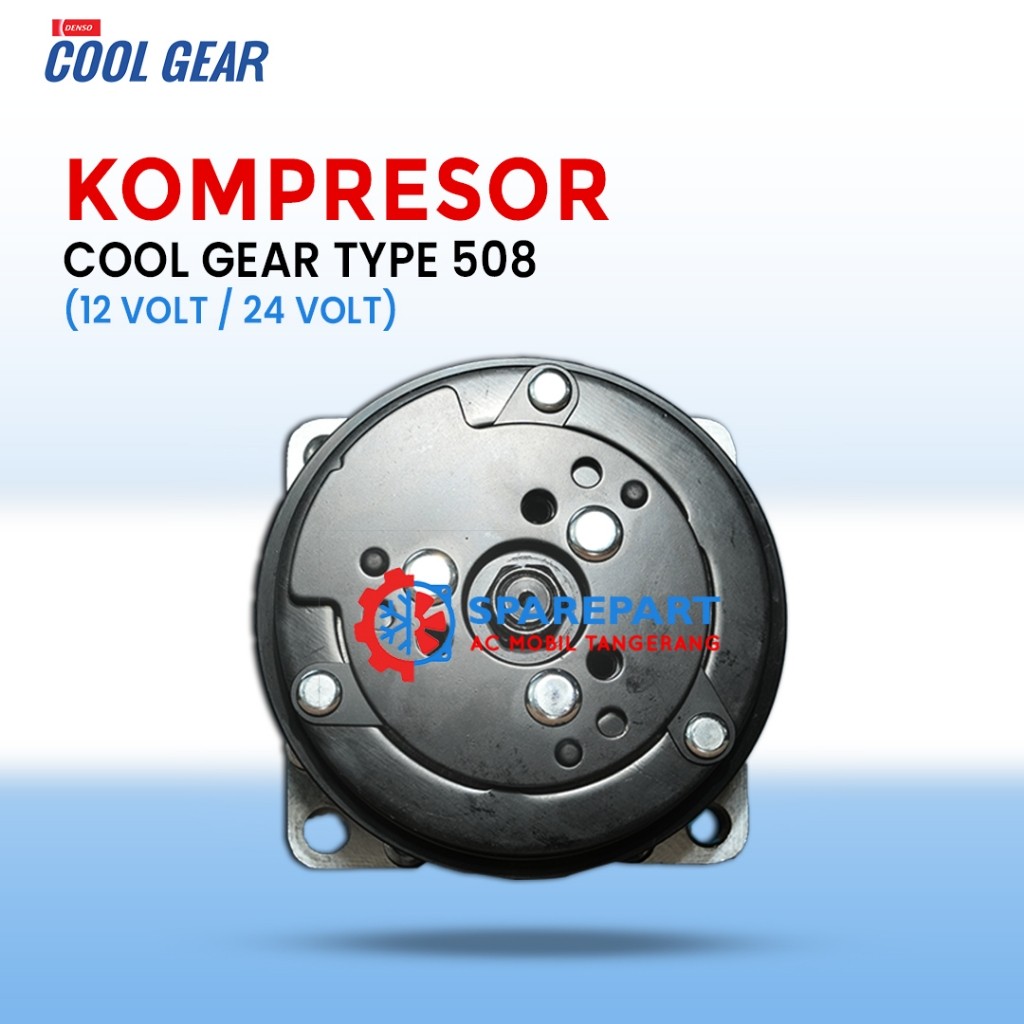 KOMPRESOR AC Mobil 508 DENSO COOL GEAR ASLI 12 VOLT / 24 VOLT