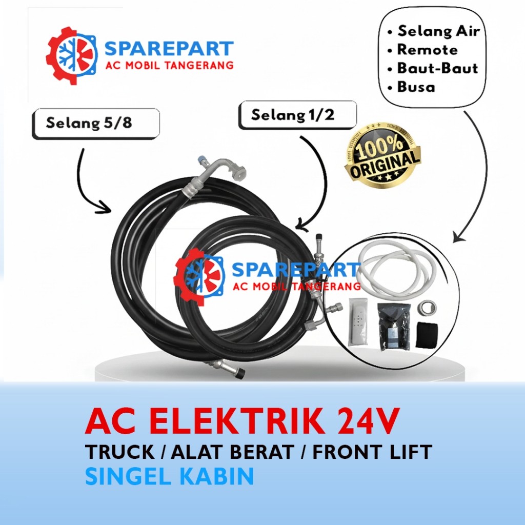 AC Elektrik Electric 24V untuk Mobil, Truk, dan Alat Berat – 5 Lubang, AC Listrik 24V 100% Baru
