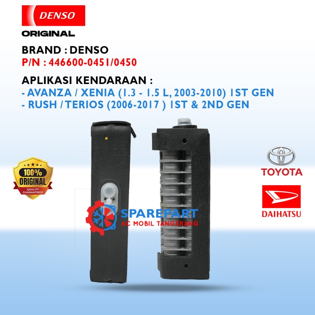 EVAPORATOR DEPAN AC AVANZA RUSH TERIOS XENIA DENSO T446600-0451